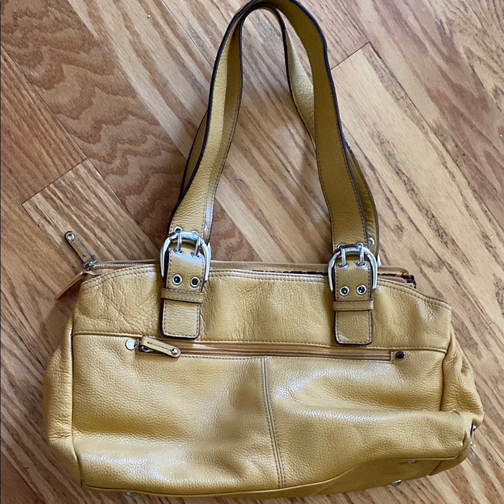 Yellow Leather Tote Bag